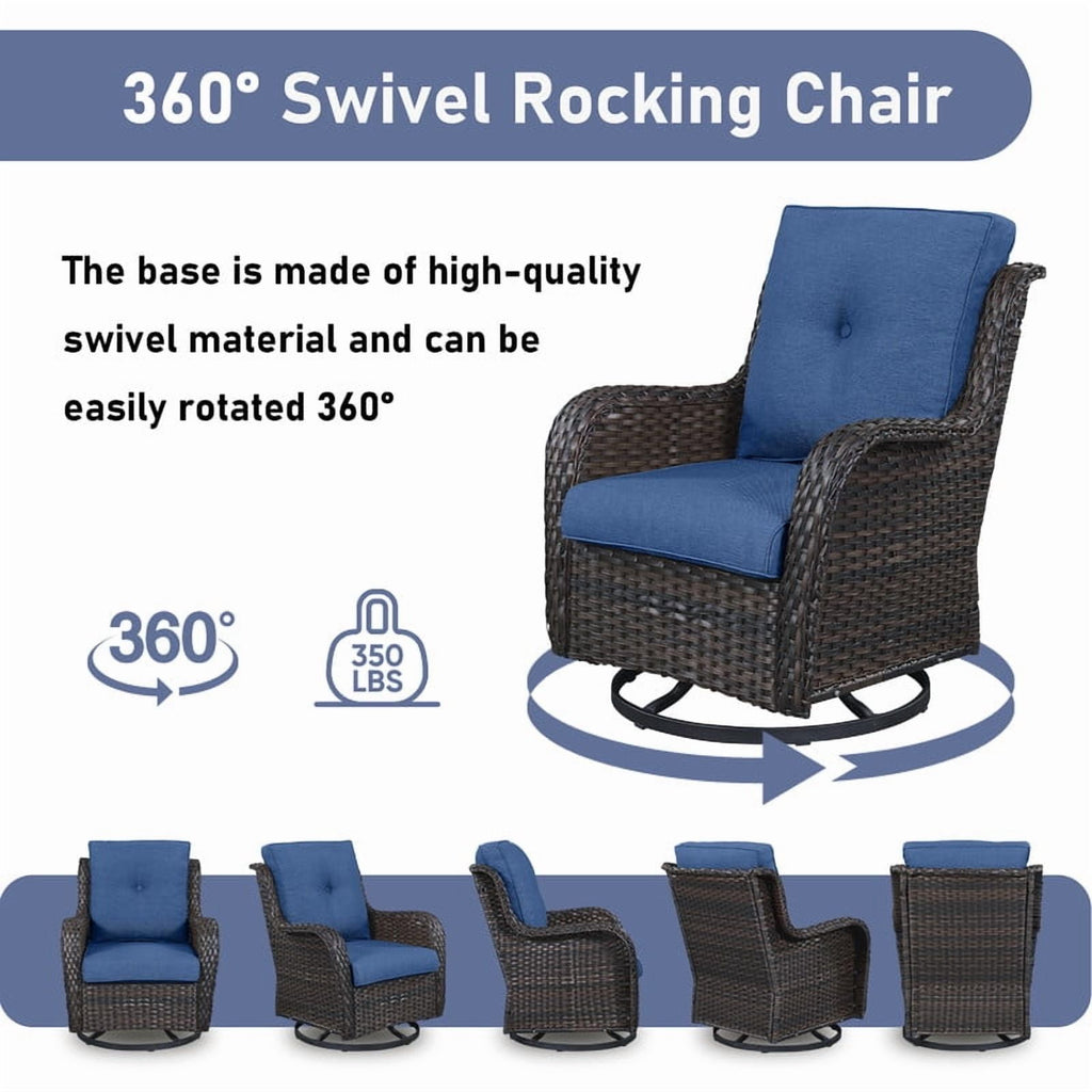 Unnifurnzi Wicker Outdoor Conversation Set-5 Pieces Outdoor Wicker Hig