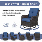 Unnifurnzi Wicker Outdoor Conversation Set-5 Pieces Outdoor Wicker Hig
