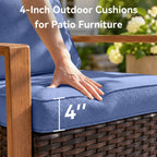 Unnifurnzi Patio Furniture Set-High Back Outdoor Swivel Rocker Patio Chairs with Outdoor Couch Outdoor Patio Furniture Set for Garden Backyard Balcony Poolside