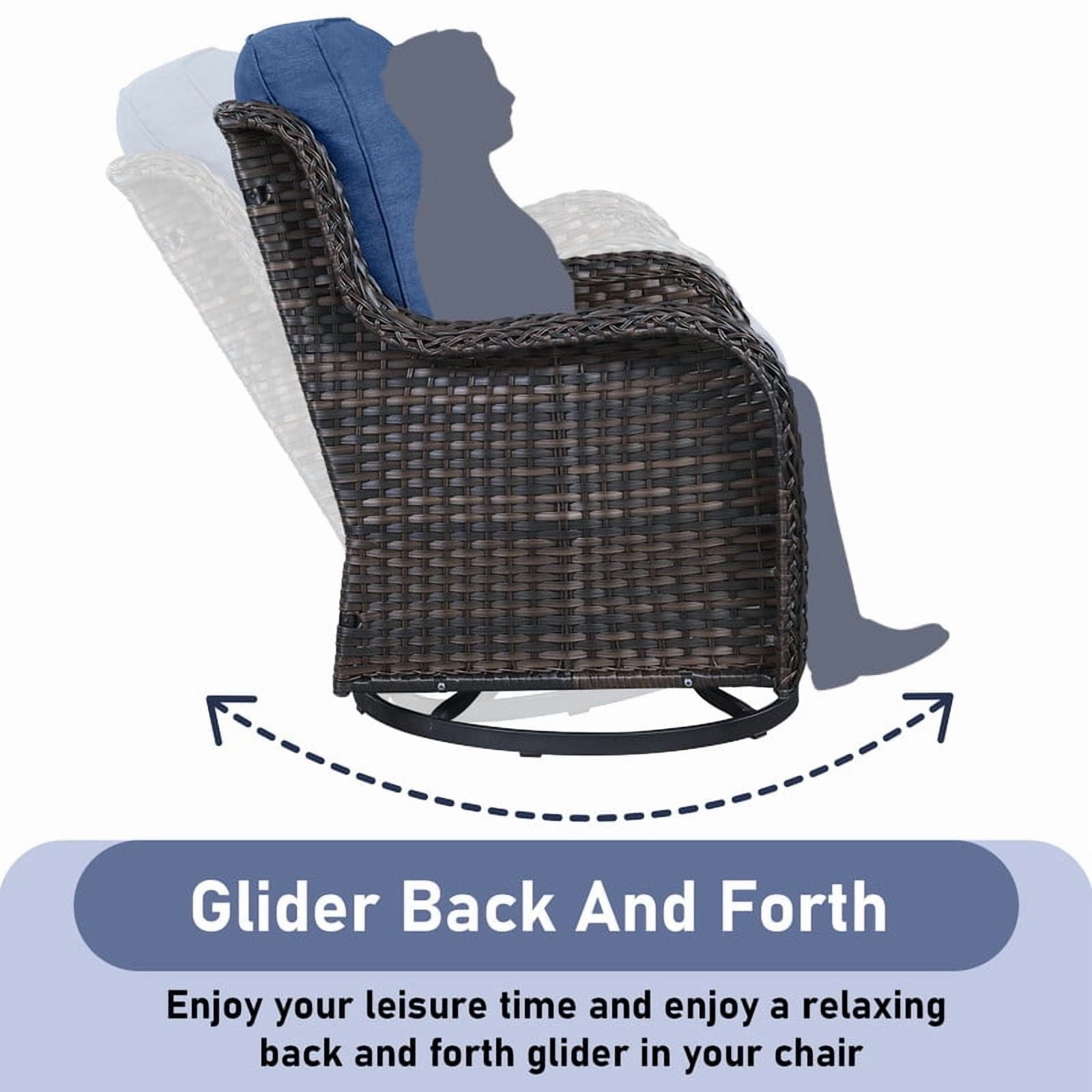 Unnifurnzi Wicker Outdoor Conversation Set-5 Pieces Outdoor Wicker Hig