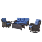Unnifurnzi Wicker Outdoor Conversation Set-5 Pieces Outdoor Wicker Hig