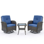 Unnifurnzi Patio Bistro Set Outdoor Swivel Rocker Patio Chairs with Side Table Patio Furniture for Deck Porch Garden Balcony Poolside