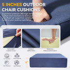 Unnifurnzi Outdoor Swivel Rocker Chairs Set of 2-Swivel Patio Chairs with 5" Thick Cushions Patio Chairs for Deck Porch Poolside Balcony