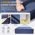 Unnifurnzi 5 Pieces Outdoor Furniture-Swivel Patio Chairs Set of 2 with Outdoor Side Table Patio Conversation Sets for Deck Porch Garden Balcony Poolside