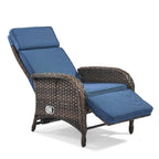 Unnifurnzi Outdoor Recliner Chair-Reclining Patio Chair with Adjustable Back & Footrest 135° Lay Flat Outdoor Recliners for Patio Poolside Backyard