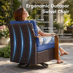 Unnifurnzi Patio Furniture Set-High Back Outdoor Swivel Rocker Patio Chairs with Outdoor Couch Outdoor Patio Furniture Set for Garden Backyard Balcony Poolside