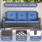 Unnifurnzi Outdoor Couch-All Weather PE Wicker Patio Sofa Outdoor Sofa
