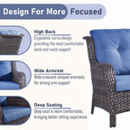 Unnifurnzi Outdoor Couch-All Weather PE Wicker Patio Sofa Outdoor Sofa