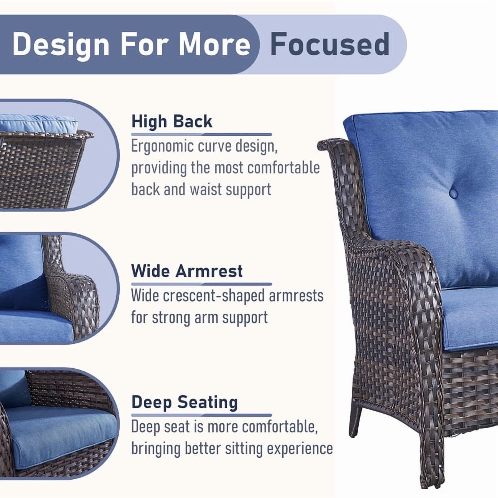 Unnifurnzi Outdoor Couch-All Weather PE Wicker Patio Sofa Outdoor Sofa