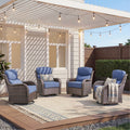 Unnifurnzi Outdoor Swivel Glider Patio Chairs-Patio Swivel Chairs Set of 4 with 6 Inch Thick Cushions High Back Patio Chairs for Deck Porch Poolside Balcony