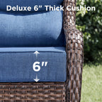 Unnifurnzi Outdoor Swivel Glider Patio Chairs-Patio Swivel Chairs Set of 4 with 6 Inch Thick Cushions High Back Patio Chairs for Deck Porch Poolside Balcony