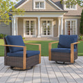 Unnifurnzi Outdoor Swivel Rocker Patio Chairs Set of 2-All Weather Wicker Swivel Patio Chairs Outdoor Chairs for Deck Porch Poolside Balcony