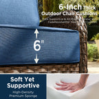 Unnifurnzi 5 Pieces Patio Furniture Set-6'' Thick Cushions Outdoor Furniture with Swivel Rocker Chairs Outdoor Couch and Ottomans Wicker Patio Furniture for Deck Porch Garden Poolside