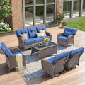 Unnifurnzi 6 Pieces Outdoor Patio Furniture Set-High Back Patio Sofas with Patio Chairs Outdoor Conversation Sets for Deck Porch Garden Balcony Poolside