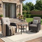 Unnifurnzi Patio Bistro Set Outdoor Swivel Rocker Patio Chairs with Side Table Patio Furniture for Deck Porch Garden Balcony Poolside