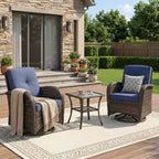 Unnifurnzi Patio Bistro Set Outdoor Swivel Rocker Patio Chairs with Side Table Patio Furniture for Deck Porch Garden Balcony Poolside