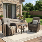 Unnifurnzi Patio Bistro Set Outdoor Swivel Rocker Patio Chairs with Side Table Patio Furniture for Deck Porch Garden Balcony Poolside