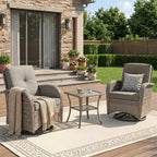 Unnifurnzi Patio Bistro Set Outdoor Swivel Rocker Patio Chairs with Side Table Patio Furniture for Deck Porch Garden Balcony Poolside