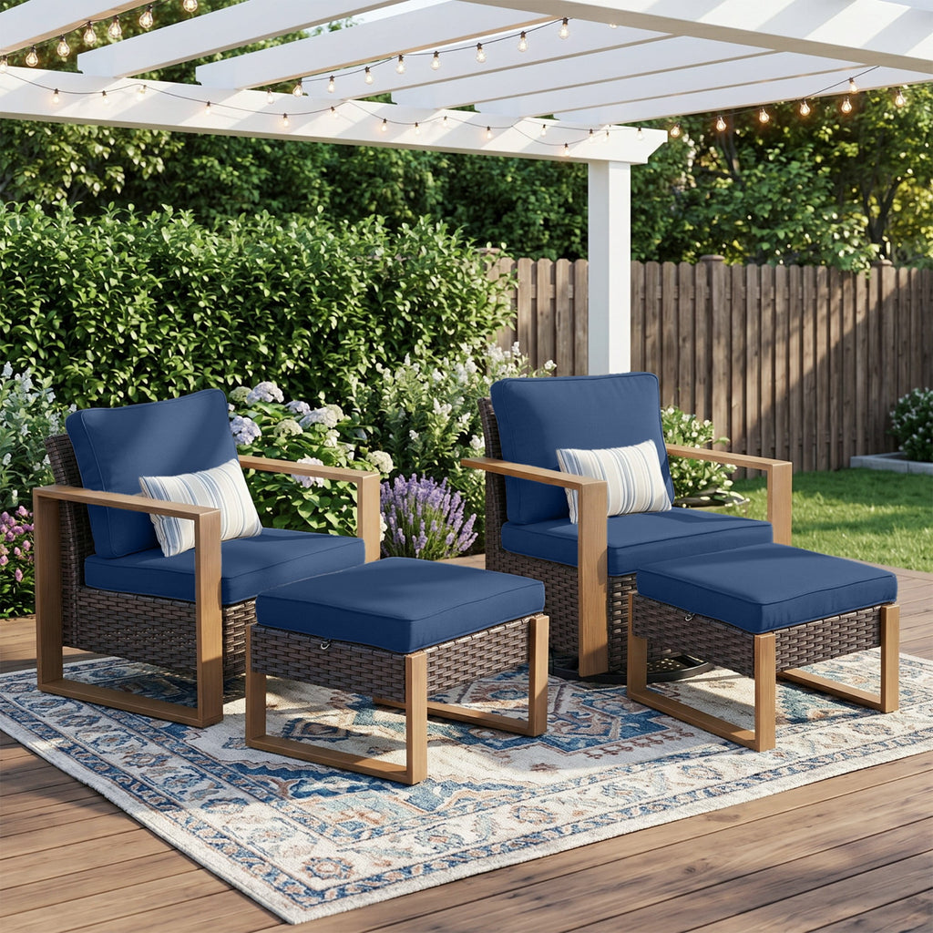 Unnifurnzi Outdoor Swivel Rocker Patio Chairs Set of 2-All Weather Wicker Swivel Patio Chairs Outdoor Chairs for Deck Porch Poolside Balcony