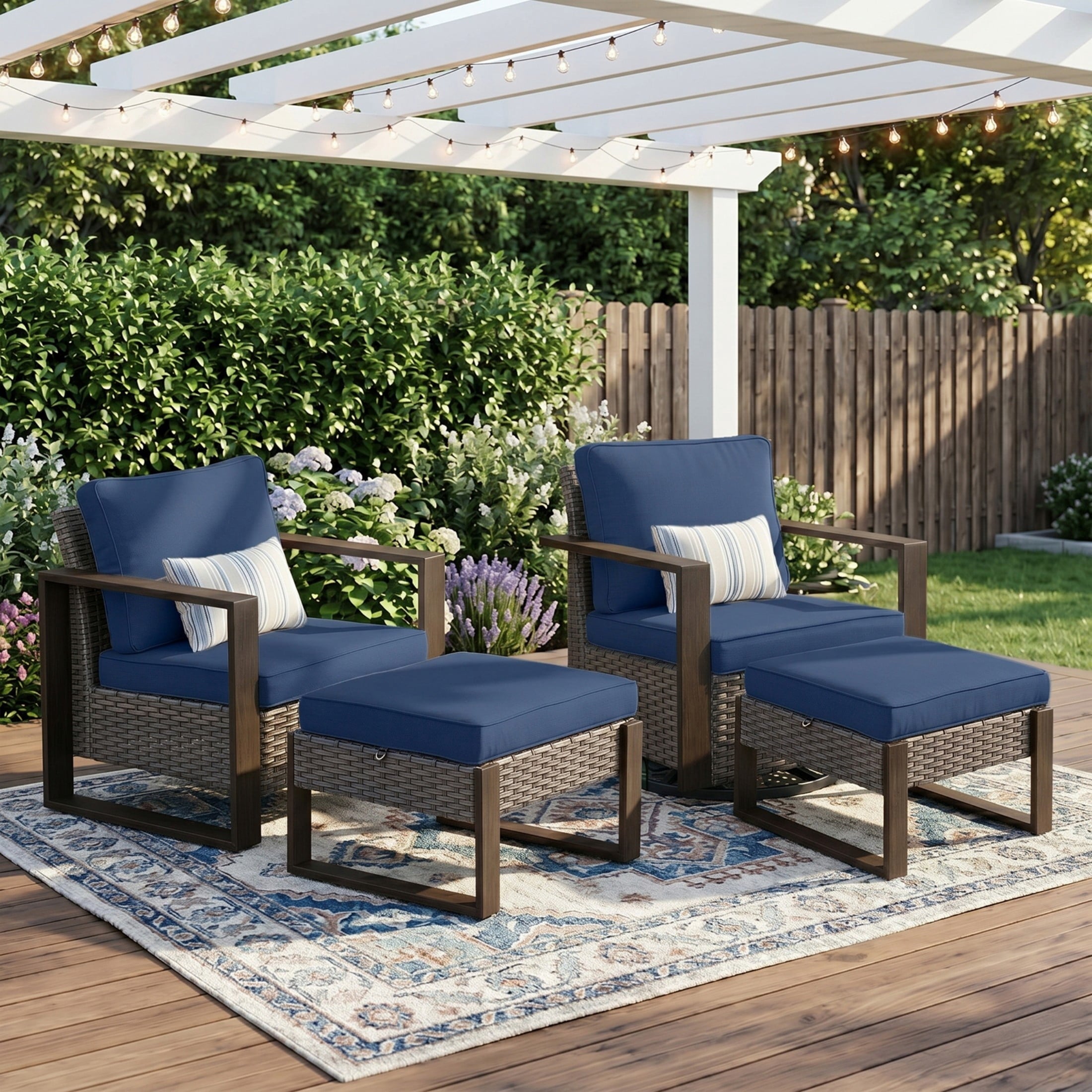 Unnifurnzi Outdoor Swivel Rocker Patio Chairs Set of 2-All Weather Wicker Swivel Patio Chairs Outdoor Chairs for Deck Porch Poolside Balcony