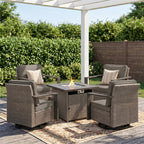 Unnifurnzi Patio Furniture Set with Fire Pit-All Weather Wicker Outdoor Swivel Chair with Outdoor Couch Outdoor Furniture for Garden Backyard Balcony Poolside