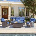 Unnifurnzi 5 Pieces Outdoor Furniture-Swivel Patio Chairs Set of 2 with Outdoor Side Table Patio Conversation Sets for Deck Porch Garden Balcony Poolside
