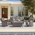 Unnifurnzi 5 Pieces Outdoor Furniture-Swivel Patio Chairs Set of 2 with Outdoor Side Table Patio Conversation Sets for Deck Porch Garden Balcony Poolside