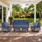 Unnifurnzi Patio Furniture Set-High Back Outdoor Swivel Rocker Patio Chairs with Outdoor Couch Outdoor Patio Furniture Set for Garden Backyard Balcony Poolside
