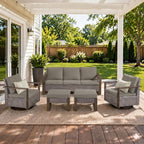 Unnifurnzi Patio Furniture Set-High Back Outdoor Swivel Rocker Patio Chairs with Outdoor Couch Outdoor Patio Furniture Set for Garden Backyard Balcony Poolside