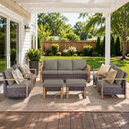 Unnifurnzi Patio Furniture Set-High Back Outdoor Swivel Rocker Patio Chairs with Outdoor Couch Outdoor Patio Furniture Set for Garden Backyard Balcony Poolside