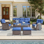Unnifurnzi 5 Pieces Outdoor Furniture-Swivel Patio Chairs Set of 2 with Outdoor Side Table Patio Conversation Sets for Deck Porch Garden Balcony Poolside