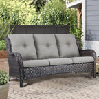 Unnifurnzi Outdoor Couch-All Weather PE Wicker Patio Sofa Outdoor Sofa