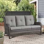 Unnifurnzi Outdoor Couch-All Weather PE Wicker Patio Sofa Outdoor Sofa