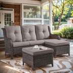 Unnifurnzi Outdoor Couch-All Weather PE Wicker Patio Sofa Outdoor Sofa