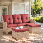 Unnifurnzi Outdoor Couch-All Weather PE Wicker Patio Sofa Outdoor Sofa