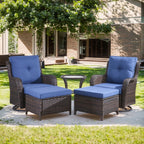 Unnifurnzi Outdoor Swivel Chairs-Patio Swivel Glider Chairs with Ottom