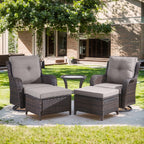 Unnifurnzi Outdoor Swivel Chairs-Patio Swivel Glider Chairs with Ottom