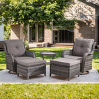 Unnifurnzi Outdoor Swivel Chairs-Patio Swivel Glider Chairs with Ottom