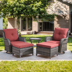 Unnifurnzi Outdoor Swivel Chairs-Patio Swivel Glider Chairs with Ottom