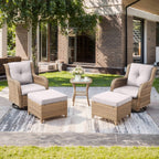 Unnifurnzi Outdoor Swivel Chairs-Patio Swivel Glider Chairs with Ottom
