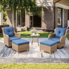 Unnifurnzi Outdoor Swivel Chairs-Patio Swivel Glider Chairs with Ottom