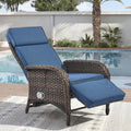 Unnifurnzi Outdoor Recliner Chair-Reclining Patio Chair with Adjustable Back & Footrest 135° Lay Flat Outdoor Recliners for Patio Poolside Backyard