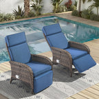 Unnifurnzi Outdoor Recliner Chair-Reclining Patio Chair with Adjustable Back & Footrest 135° Lay Flat Outdoor Recliners for Patio Poolside Backyard