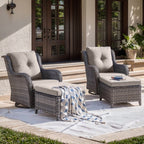 Unnifurnzi Outdoor Swivel Chairs-Patio Swivel Glider Chairs with Ottom