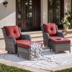 Unnifurnzi Outdoor Swivel Chairs-Patio Swivel Glider Chairs with Ottom