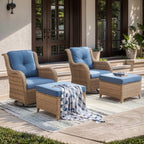 Unnifurnzi Outdoor Swivel Chairs-Patio Swivel Glider Chairs with Ottom