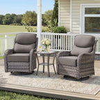 Unnifurnzi Outdoor Swivel Glider Patio Chairs Patio Swivel Chairs Set of 2 with 6 Inch Thick Cushions High Back Patio Chairs for Deck Porch Poolside Balcony