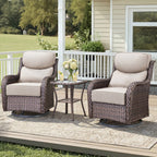 Unnifurnzi Outdoor Swivel Glider Patio Chairs Patio Swivel Chairs Set of 2 with 6 Inch Thick Cushions High Back Patio Chairs for Deck Porch Poolside Balcony