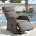 Unnifurnzi Outdoor Recliner Chair-Reclining Patio Chair with Adjustable Back & Footrest 135° Lay Flat Outdoor Recliners for Patio Poolside Backyard