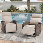 Unnifurnzi Outdoor Recliner Chair-Reclining Patio Chair with Adjustable Back & Footrest 135° Lay Flat Outdoor Recliners for Patio Poolside Backyard